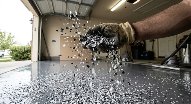 Epoxy Floor Dynamic Flake Broadcast Roseville, CA